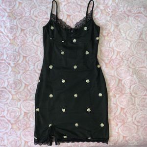 Y2K Baby Doll Bodycon Lace Trim Mini Dress